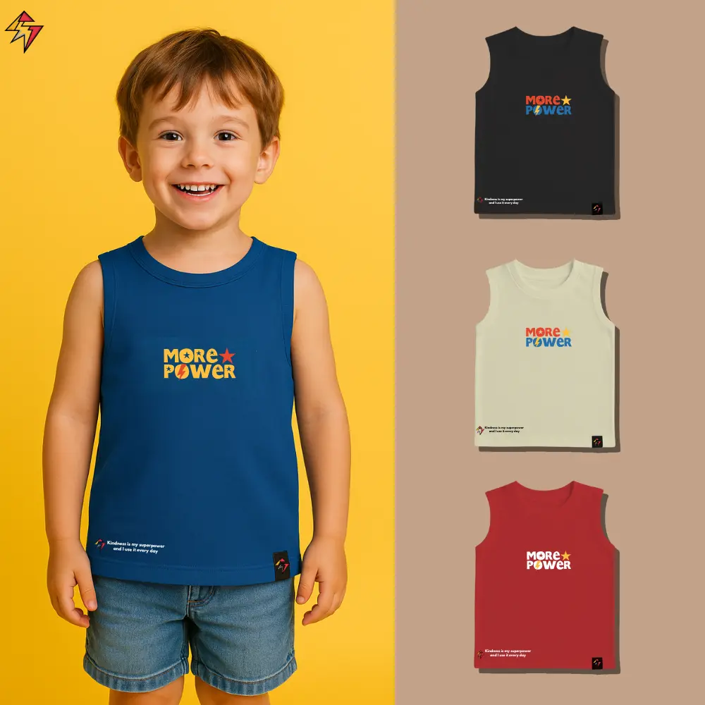 More Power Kaos Anak Singlet Kutung Laki Laki Tanpa Lengan Usia 1-10 Tahun Atasan Anak