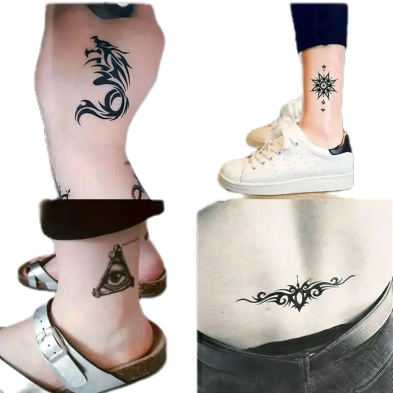 Sticker Stiker Tato Temporer Tubuh 10000 Dapat 5 Lembar Tahan Air Anti Air Sementara Tatto Wanita Temporary Kering Tatto Kupu Kupu Bunga Tulisan Aestethic 6
