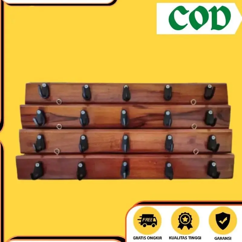 GROSIR!!! 5 PCS GANTUNGAN BAJU TEMPEL DINDING BAHAN KAYU JATI/GANTUNGAN BAJU TAS/GANTUNGAN SERBAGUNA