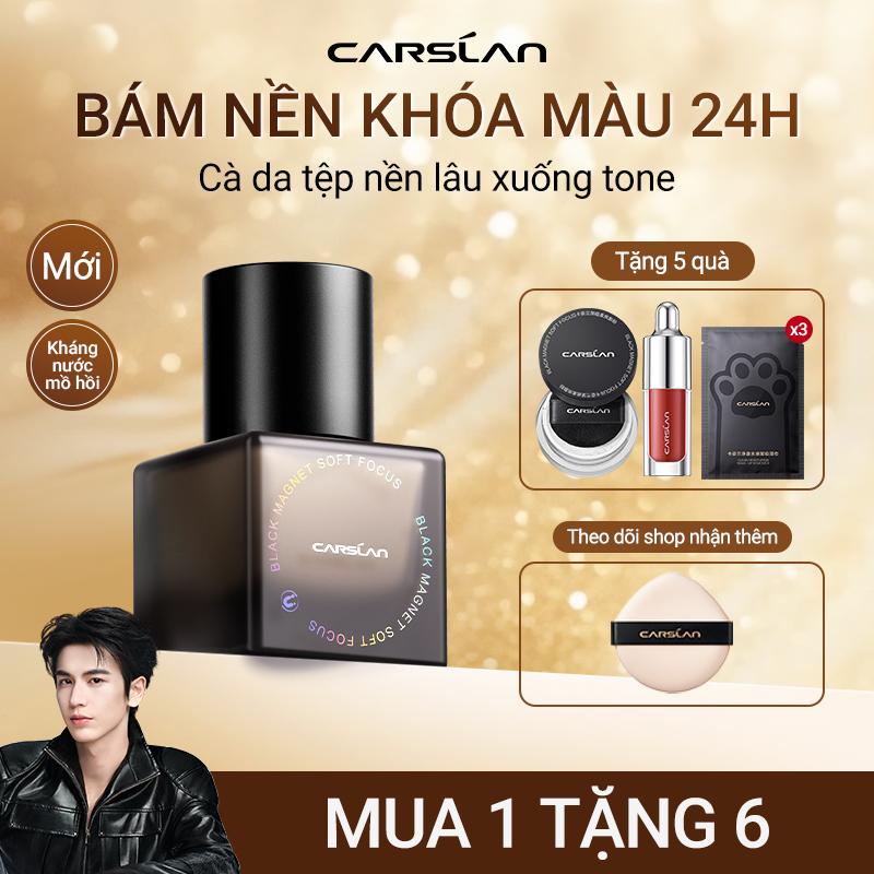   Mua 1 tặng 6  Fullsize Kem nền Carslan Black Magnet Kháng nước mồ hôi Như da trần Bám nền Bền màu suốt 24H + phấn mini 1g+ son mini 1g+ bông phấn*1+Khăn lau tẩy trang*3 