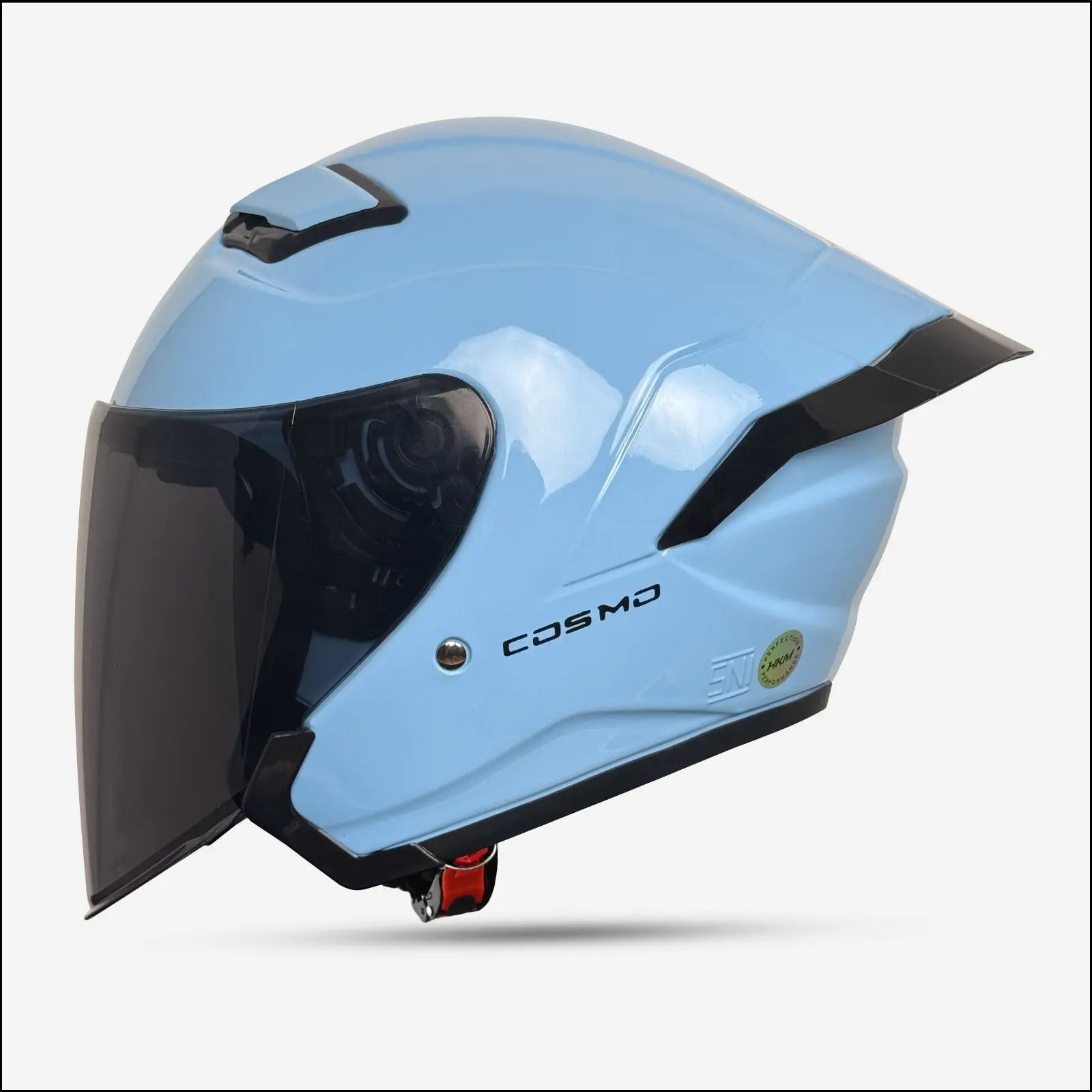 Helm Half Face HKM COSMO | Mint Kaca Hitam | Helm Premium Paket Ganteng