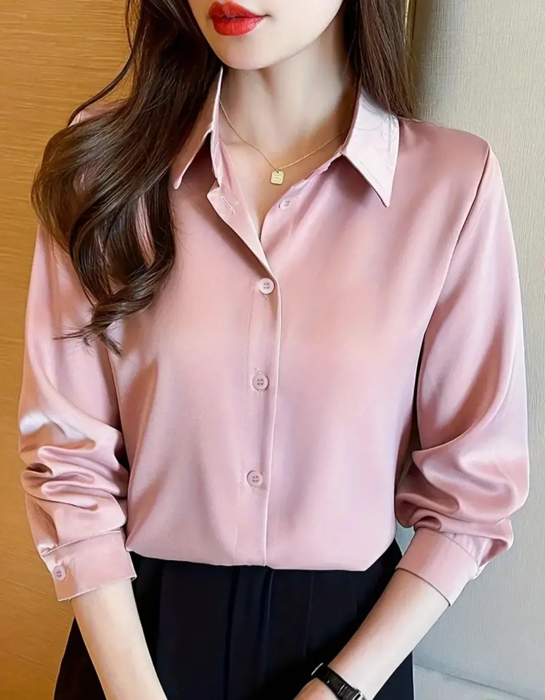 kemeja wanita oversize Shakila formal Nyaman Aesthetic full kancing lengan panjang