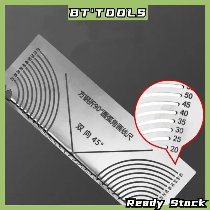 Alat Penanda Keluli Tahan Karat, Stok Sedia, Tiub Persegi Standard, Pembaris Lipat, Pembaris Garis Arka 90, Sudut Kanan Tiub Persegi, Aksesori Alat Tangan