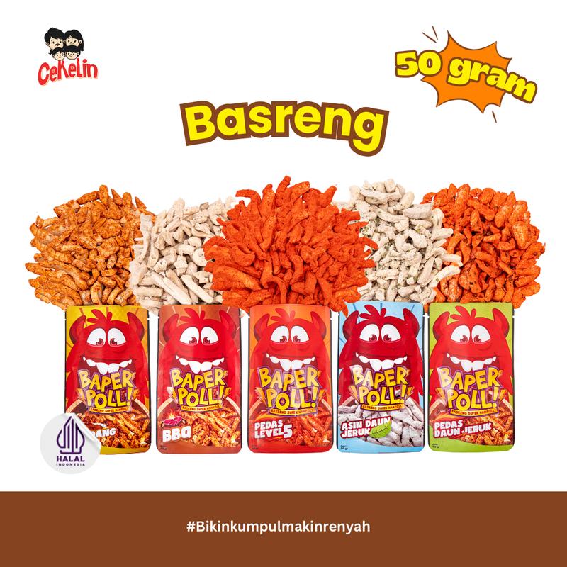 CEKELIN Cemilan Paket Pemula 40pcs Makaroni Mie Lidi Pilus Kerupuk Seblak Basreng Keripik Tempe  Snacks Cemilan Murah Gratis Ongkir 5