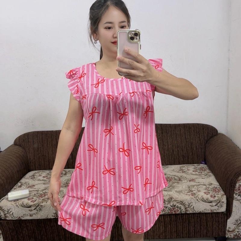 DH-07. ĐỒ BỘ TOLE LANH. Bộ Quần Đùi Áo Tay Cánh Tiên Size 63-120 kg.