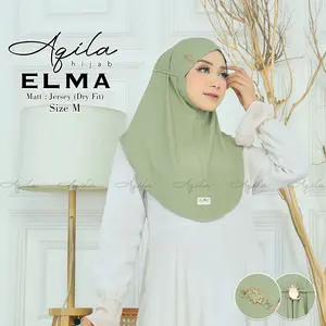 Aqila Hijab - Elma Hijab Instan Syria Tali Stopper / Bergo Instan Jersey Tali Stopper