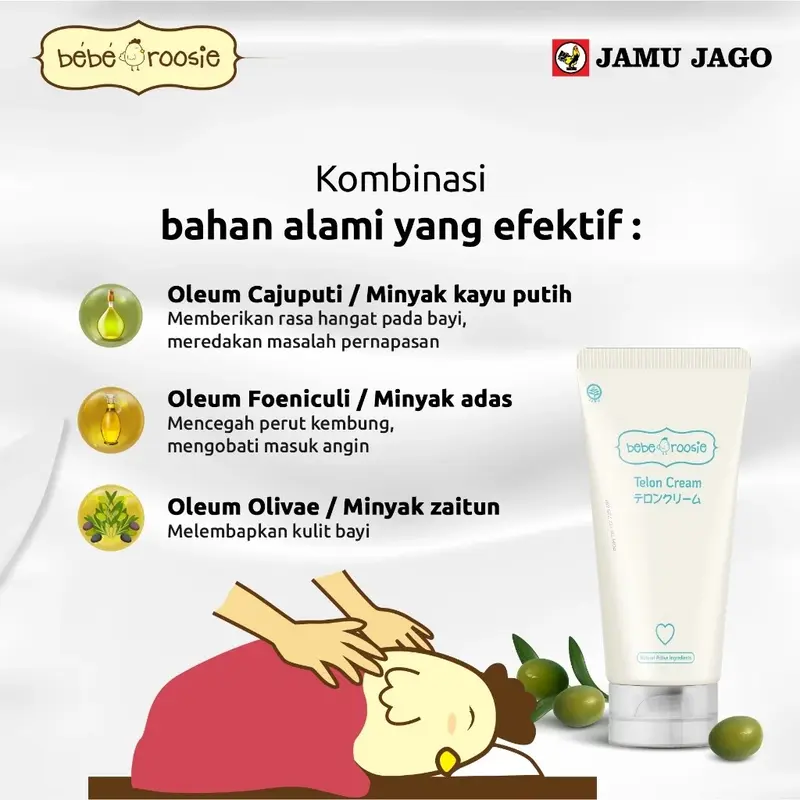 Bebe Roosie Telon Cream 60gr / krim untuk bayi Kulit Menghangatkan 6