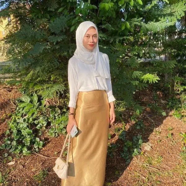 Rok Panjang Basic Satin A Line Saten Skirt 4