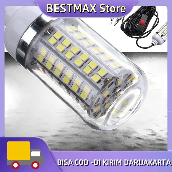 (Pengiriman cepat, dikirim dari Jakarta)Lampu LED 12V untuk Memancing, Lampu Memancing Di Bawah Air, Dapat Digunakan Di Kapal Laut, Lampu Umpan Sistem Pencari Ikan Tempat Pancing Alat