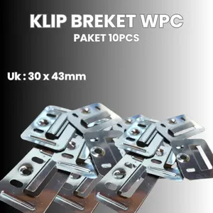 ALPHA - 10PCS Klip Wood Pannel WPC 30x43mm / Braket Wall Panel WPC Dindin Stainless Anti Karat