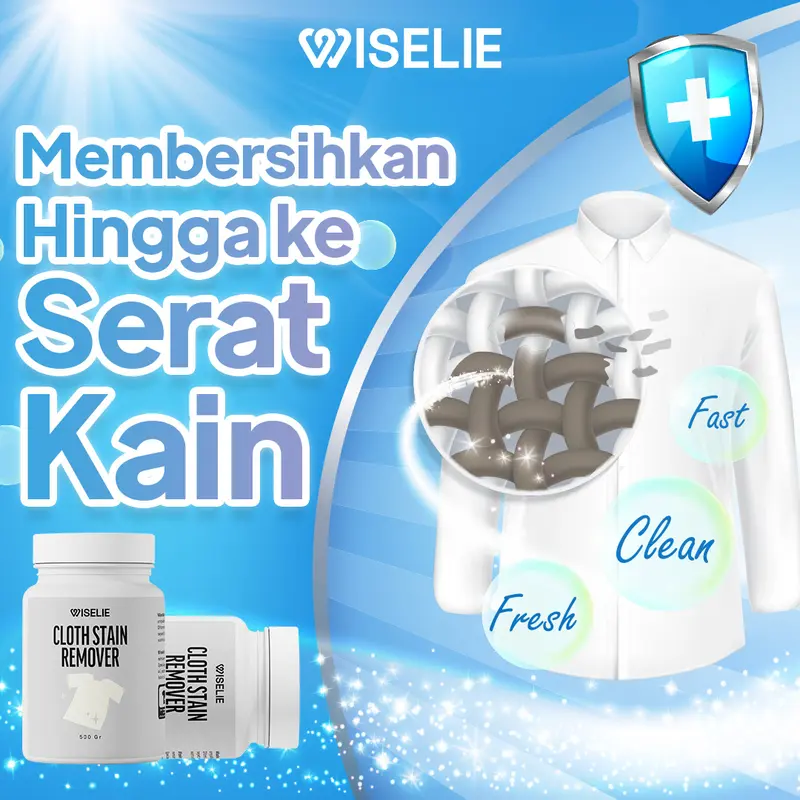 Wiselie Spesial Pembersih Bantal dan Mukenah Cloth Stain Remover Pembersih Penghilang Noda bandel Pakaian Pencerah Warna Pakaian Kain Jamur Sarung bersih 4