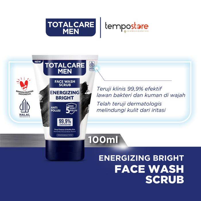 Gambar Total Care Men Face Wash Scrub Energizing Bright 100ml dari TempoStore Kota Administrasi Jakarta Timur Tokopedia