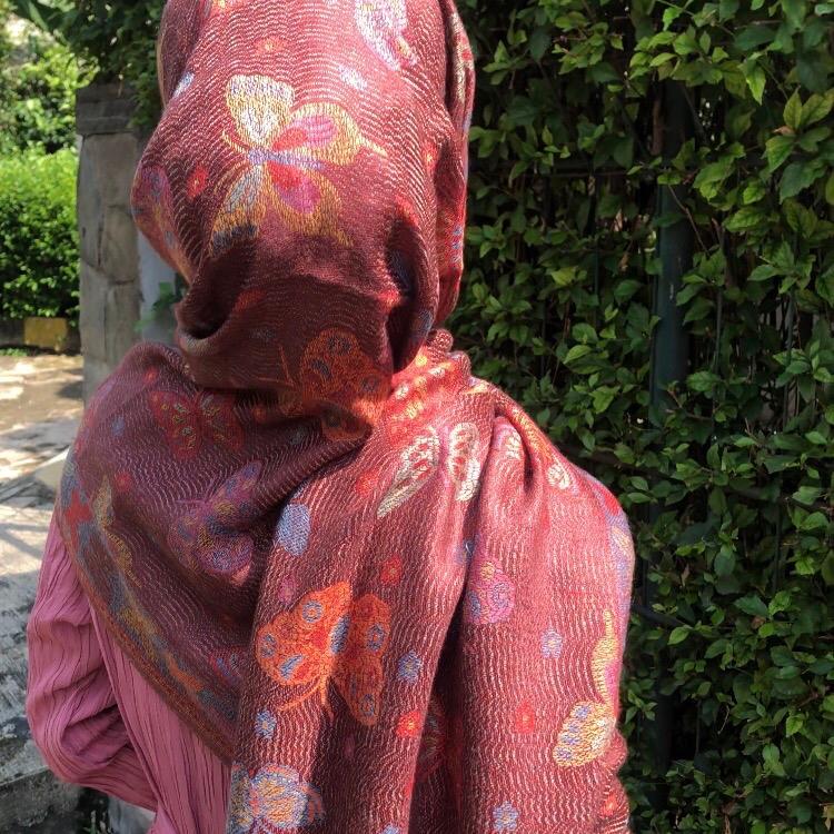 Hijab Pashmina Cashmere motif Butterfly 9