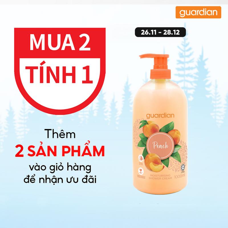 Sữa Tắm Dạng Kem Dưỡng Ẩm Guardian Essential Moisturising Peach Shower Cream Hương Đào 1000Ml