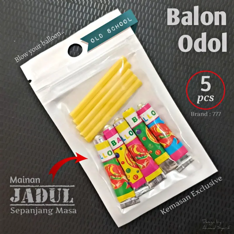 GROSIR 5 PCS BALON TIUP PASTA 777 (ASLI GRADE A) MAINAN ANAK BALON ODOL TIUP JADUL - MAINAN EDUKASI ANAK TOYS 3