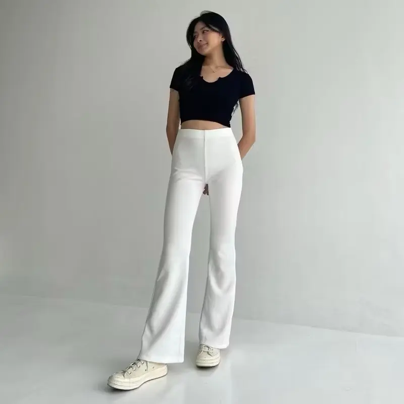 RAVEENA -  Flare Pants Higwaist Cutbray - Celana Panjang Wanita - Celana Wanita Terbaru -Celana Cutbray Wanita//Celana Wanita Kekinian//Celana Skuba//Celana Scuba 1