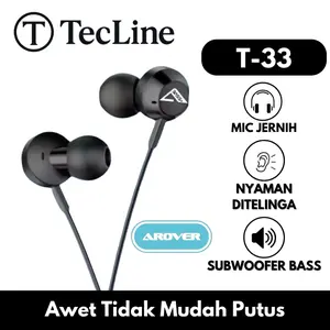 HEADSET EARPHONE AROVER T-33 SUARA FULL BASS DAN MIC JERNIH PREMIUM ORIGINAL