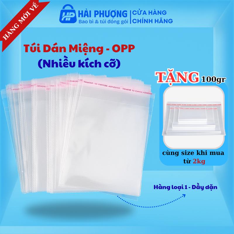  Túi Dán Miệng OPP  0,5kg - 1kg - 2kg  đa dạng kích cỡ BAO BÌ HẢI PHƯỢNG đựng quần áo phụ kiện mỹ phẩm,... Tặng 100gr khi mua 2kg 
