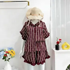 Piyama Oneset Viral Cute dengan Desain Stripes dan Ruffle Hem untuk Tampilan Lebih Stylish