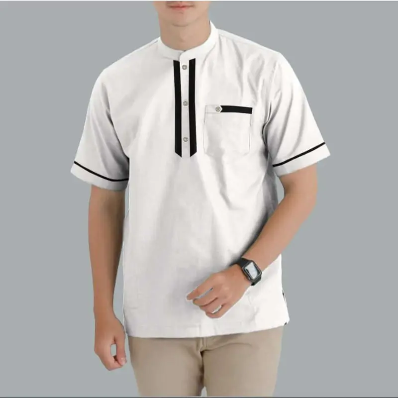 BAJU KOKO KURTA ABU BAKAR LENGAN PENDEK MUSLIM PRIA DEWASA TERBARU 2024 2