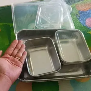 [PROMO BULAN INI] {PO 25 HARI DIKIRIM} TEXANIA Foodbox 25cm Isi 4pcs FREE Foodbox 13cm 6pcs - Food Container - Tempat Menyimpan Makanan- Stainless
