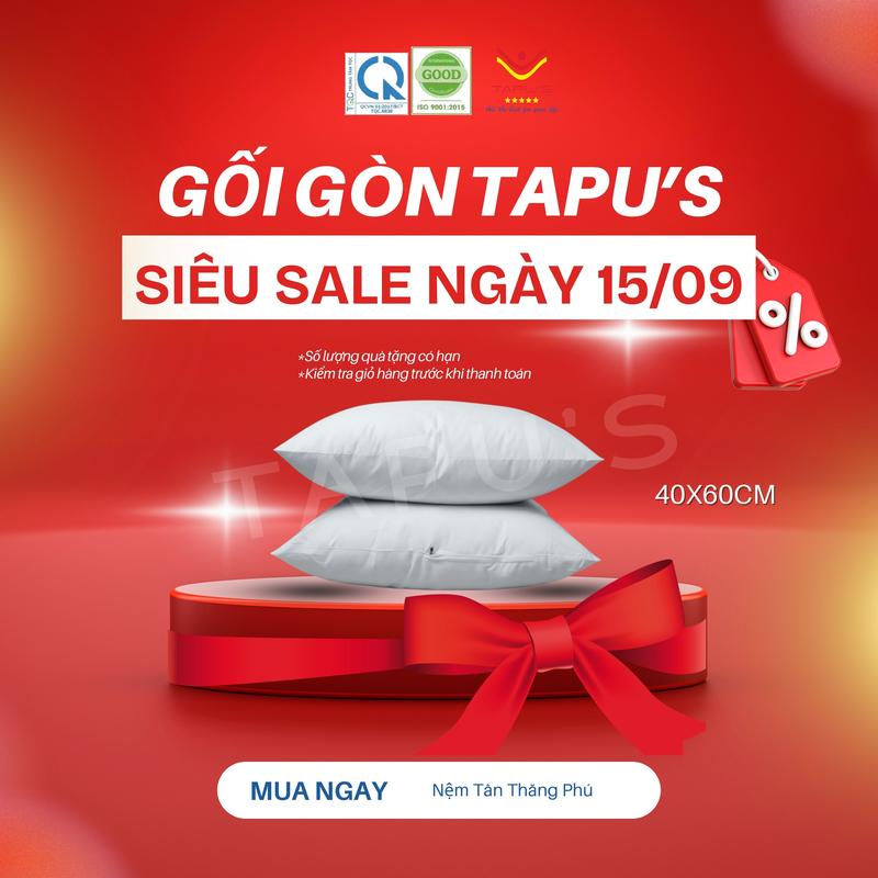 Gối gòn 40*60 ép chân không chuẩn khách sạn, gối nằm mềm mại nâng đỡ cổ vai gáy, chống xẹp lún.