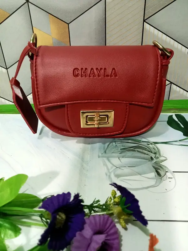 (PROMO)  Kode 3546 Tas koin Ruri bags Motif Polos Glosy Tas Slempang Tali Ulir top mini Sling Bags by chayla bags 1