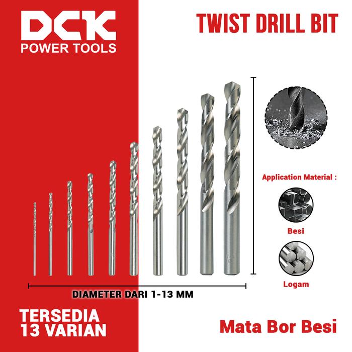 Gambar DCK Twist Drill Bit / Mata Bor Besi 6, 7, 8, 9, 10, 11, 12, 13 mm dari DCK Power Tools Indonesia Kota Administrasi Jakarta Barat Tokopedia