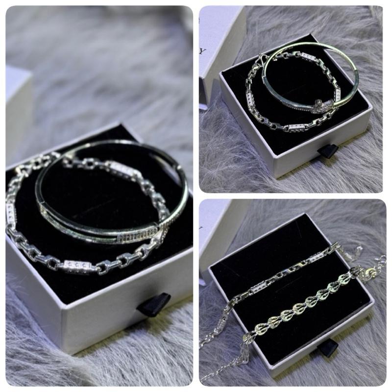( Tặng Hộp + Túi ) Set lắc tay nam nữ bạc Ý S925 Doli Jewelry tặng hộp cao cấp vòng tay nữ S01