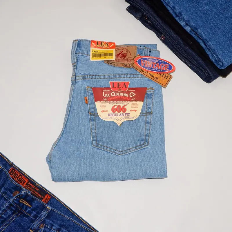 Celana Jeans Standart Pria Lea Reguler fit Size 28-44 Bahan Tebal Denim Premium Bisa 3