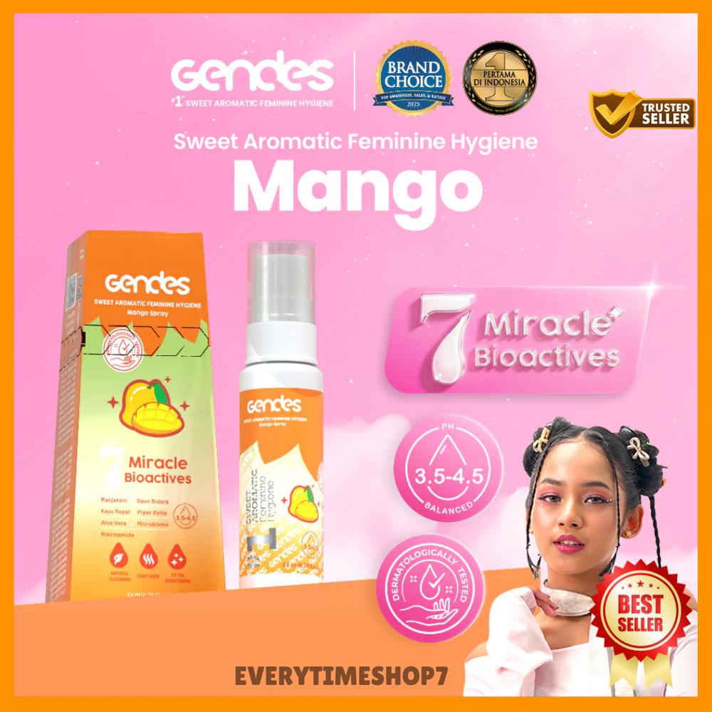 Gendes Feminine Care Spray Mango 23ml | Spray Kewanitaan Anti Bau & Keputihan | 7 Miracle Bioactives
