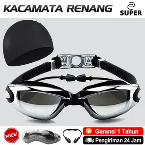 Kacamata Renang Remaja Anti Fog & UV Pro Tection+Ear Plug Anti,Lentur Swimming Glass Lensa Jernih