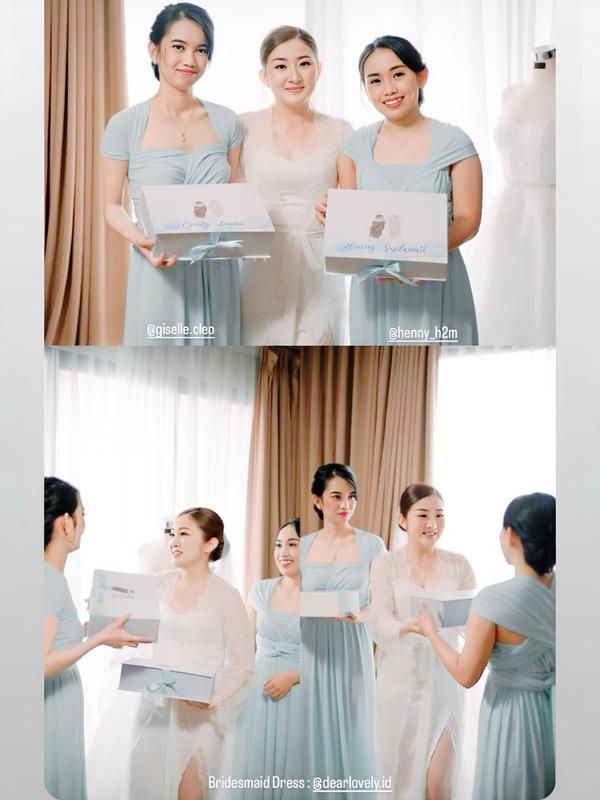 Dress Pesta Multiway Premium Dear Lovely in Dusty Blue Biru Dusty - Bridesmaid Dress Seragam Baju Bridesmaid Multiway Dress - Bahan Stretch, Long Dress Maxi, Bonus Kemben dan Brosur Tutorial Panjang Formal Gaun Kondangan Wanita Fit 4