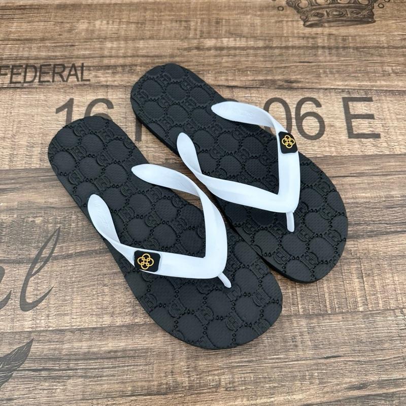 Dép Thái Lan HDGC Đen quai trắng dép cao su dép xỏ ngón tông lào dép boy phố dép nam đế bằng