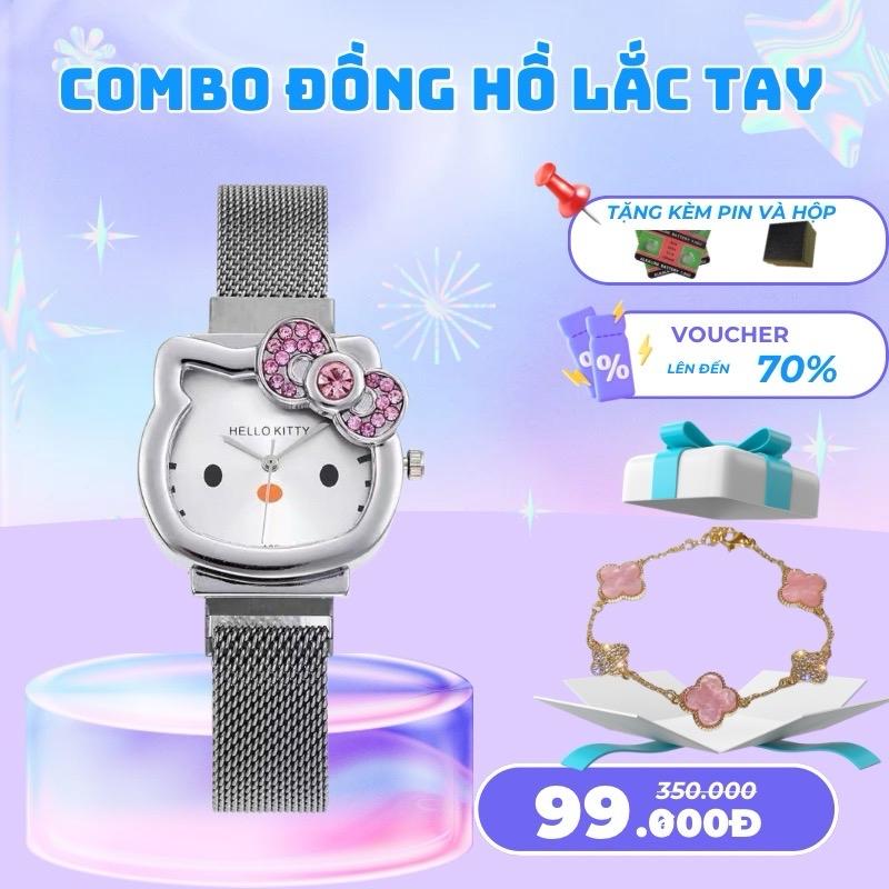 { tặng lắc tay } đồng hồ đeo tay dây rút kèm lắc tay 4 lá , dây lắc tay đính đá dây rút có thể điều chỉnh đồng hồ nữ , đồng hồ cỏ 4 lá- mỗi đơn đánh giá 5 sao nhận 10k 9