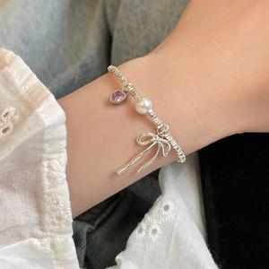 Phát sóng trực tiếp phiên bản phổ biến của Hàn Quốc Bông tai cỏ bốn lá khảm zircon thủ công Bộ nhẫn vòng cổ bông tai cỏ ba lá xoay