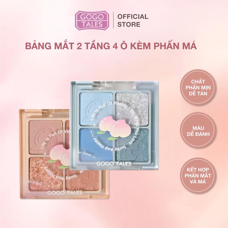Bảng phấn mắt GogoTales 2 tầng 4 ô nội địa Trung chính hãng GT426