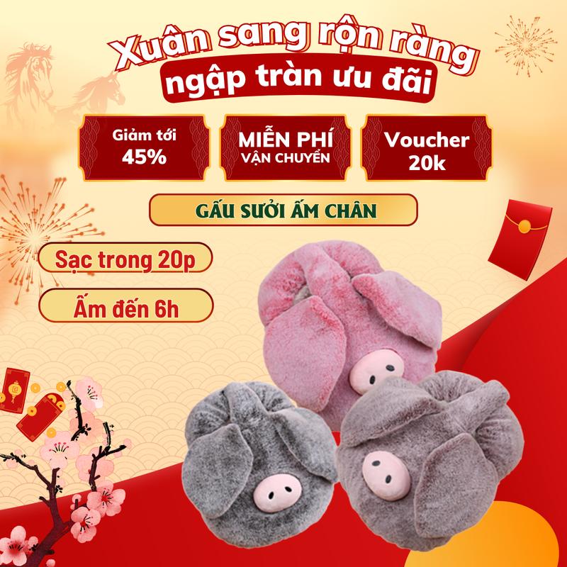  Túi Sưởi Ấm Ủ Chân Ủ Tay Easy Cắm Điện Cao Cấp - Siêu Ấm Siêu An Toàn Chất Liệu Vải Nhung Siêu Mềm. 