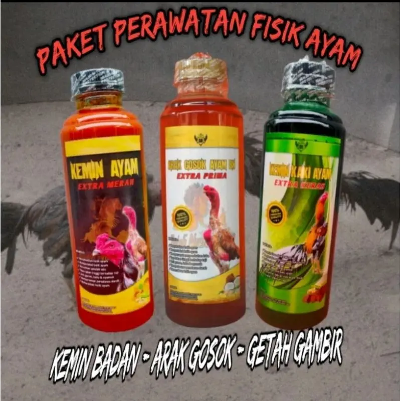 KEMIN paket komplit --> [ ISI 3 ] getah gambir kemin badan arak gosok ayam aduan siap tarung adu sehat merah merona