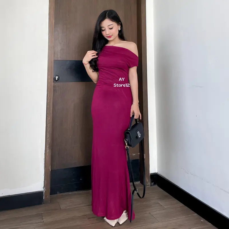 Aystore12 - Setelan Aluna Rok Mermaid dan Atasan Wanita Spandeks Premium Bodycon - Panjang, Formal 5