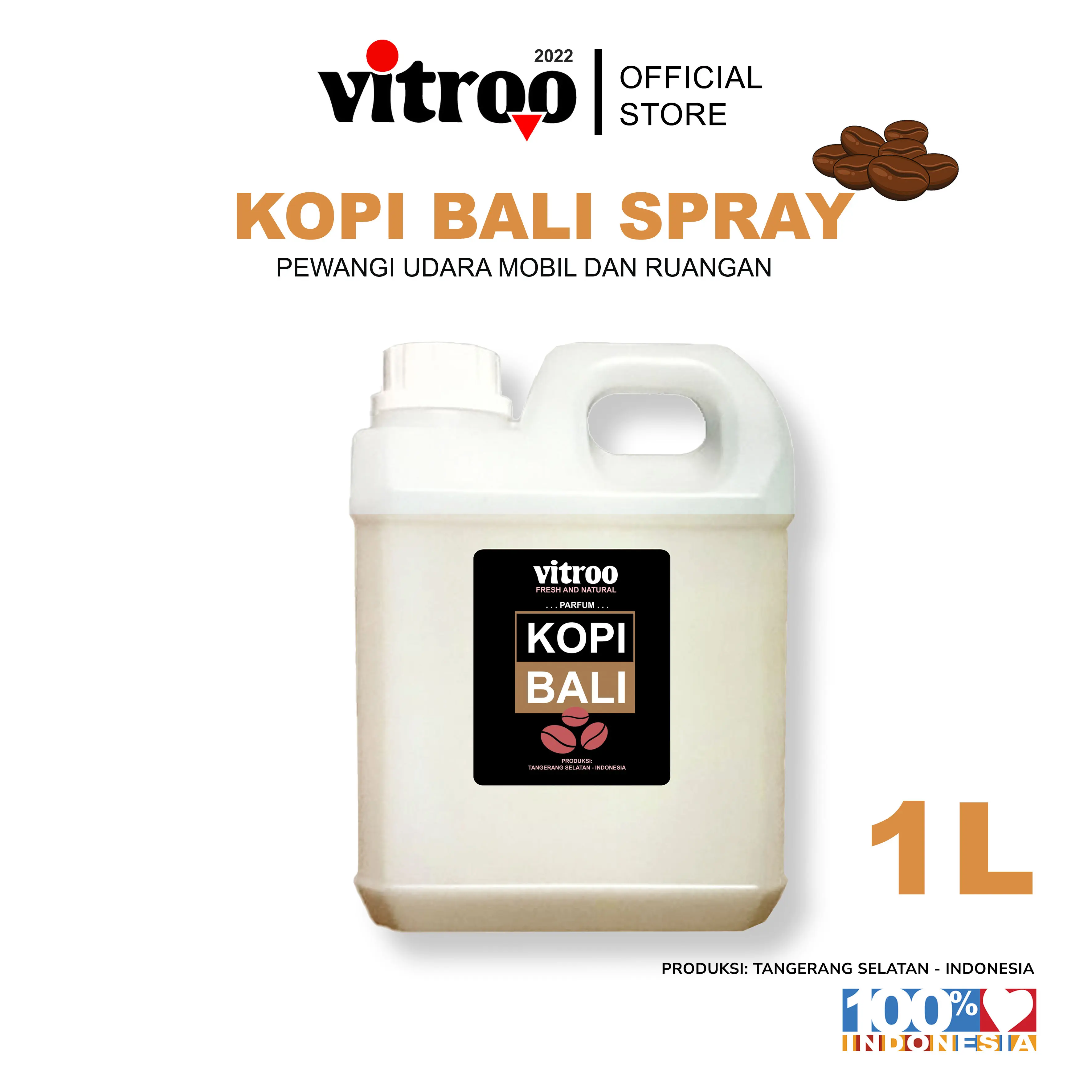 REFILL Parfum Kopi Bali 1 LITER RESELLER Multiguna / Pengharum Pewangi Sepatu Helm Jaket Lemari Ruangan Mobil by Vitroo