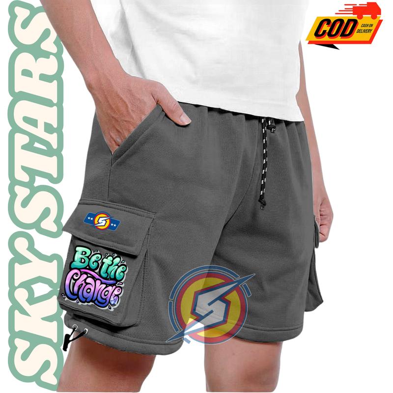 Celana Pendek Santai Surfing Pantai Terpopuler Party Bahan Kain Fleece Tebal Lembut Adem Cargo Pendek Pria Wanita Kekinian Surfing Sablon Distro Shorts Katun Dewasa Hitam 4