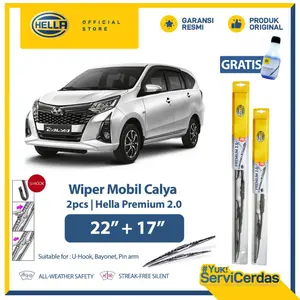 Wiper Mobil TOYOTA Calya 22” + 17” (2pcs) - HELLA Premium 2.0