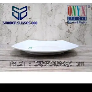 PIRING SAJI MELAMIN BY ONYX ORIGINAL. PIRING SAJI CANTIK BERBEBTUK KOTAK .HARGA 1 PCS PIRING