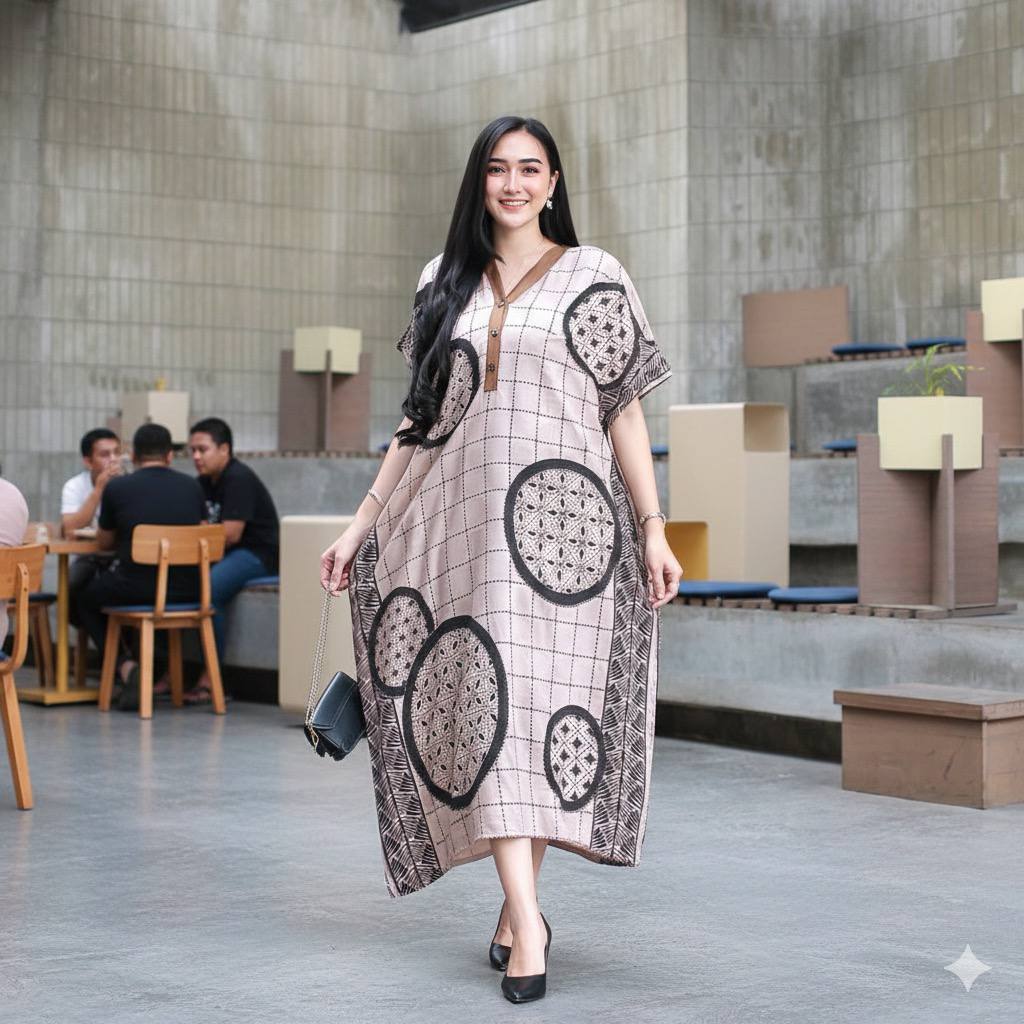 Daster Yuriko Dress Baju Wanita Santai Kancing Depan Busui Ld 130cm Pb 115cm Bahan Rayon Adem Bumil Pendek Panjang Tidur Motif Elegan Ibu Nyaman Menyusui