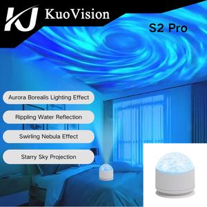 Projektor Lampu Malam, Aurora Borealis, LED Berputar 360 °, dengan Pengaktifan Muzik, 7 Perubahan Warna, Lampu Sisi Katil Home Lighting