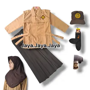 setelan seragam sekolah pramuka Sd anak perempuan super lengkap kelas 1_6 Sd Baju pramuka tali rok cokelat panjang