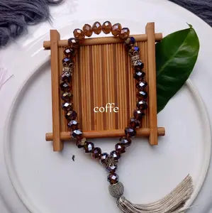 TASBIH KRISTAL 33 BUTIR  10 MM FREE BOX Muslim square