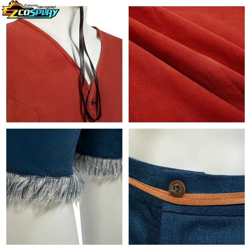 One Piece TV Series 2023 Monkey D. Luffy Vest Pants Hat Outfits Party Carnival Halloween Cosplay Costume 4