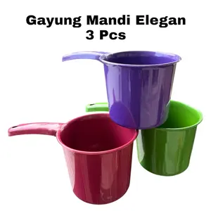 3 Pcs Gayung Mandi Elegan Berkualitas Gayung Plastik Tebal Warna Hijau Merah Ungu Anti Pecah